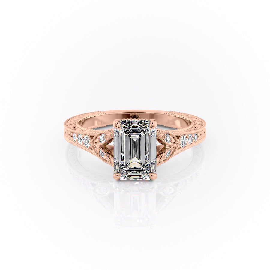 The Vienna Set With An Emerald Lab Diamond-L'Amour Brilliance #material_rose