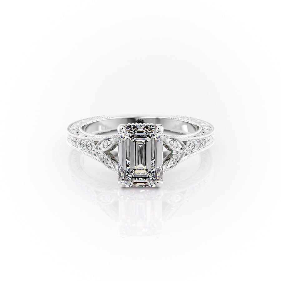 The Vienna Set With An Emerald Lab Diamond-L'Amour Brilliance #material_white