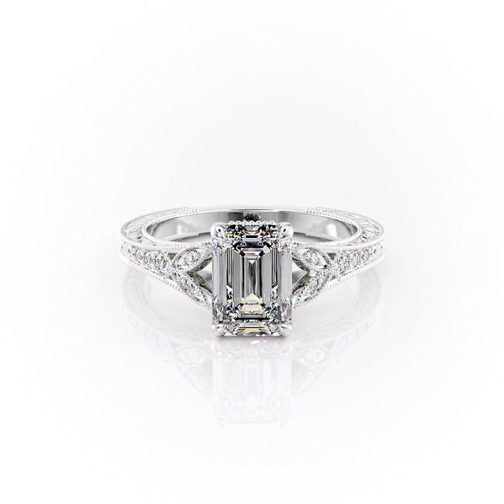 The Vienna Set With An Emerald Lab Diamond-L'Amour Brilliance #material_white