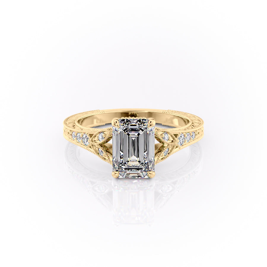 The Vienna Set With An Emerald Lab Diamond-L'Amour Brilliance #material_gold