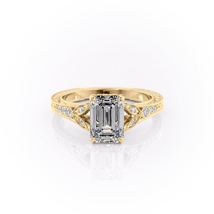 The Vienna Set With An Emerald Lab Diamond-L'Amour Brilliance #material_gold