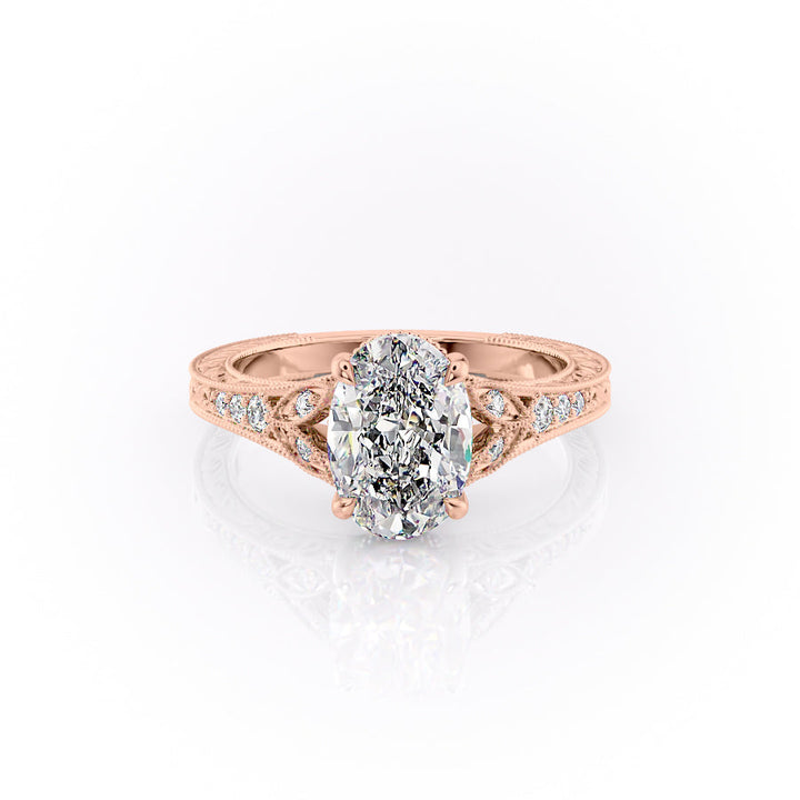 The Vienna Set With An Oval Lab Diamond-L'Amour Brilliance #material_rose
