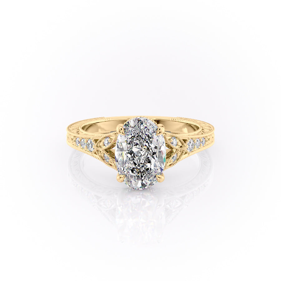 The Vienna Set With An Oval Lab Diamond-L'Amour Brilliance #material_gold