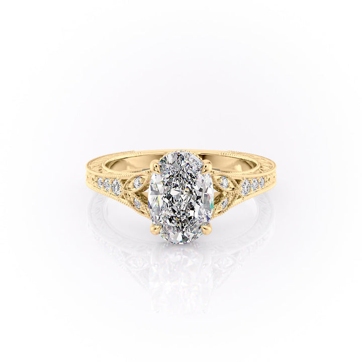 The Vienna Set With An Oval Lab Diamond-L'Amour Brilliance #material_gold