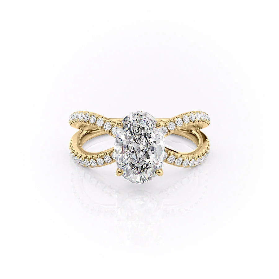 The Zara Set With Oval Pave Moissanite#material_14k-gold