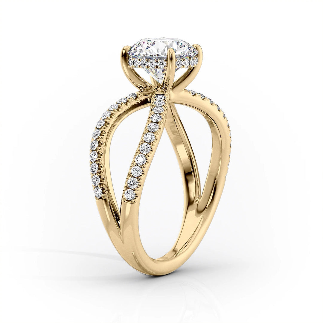 The Zara Set With Oval Pave Lab Diamond 1.5 Carat 14K Gold#material_14k-gold