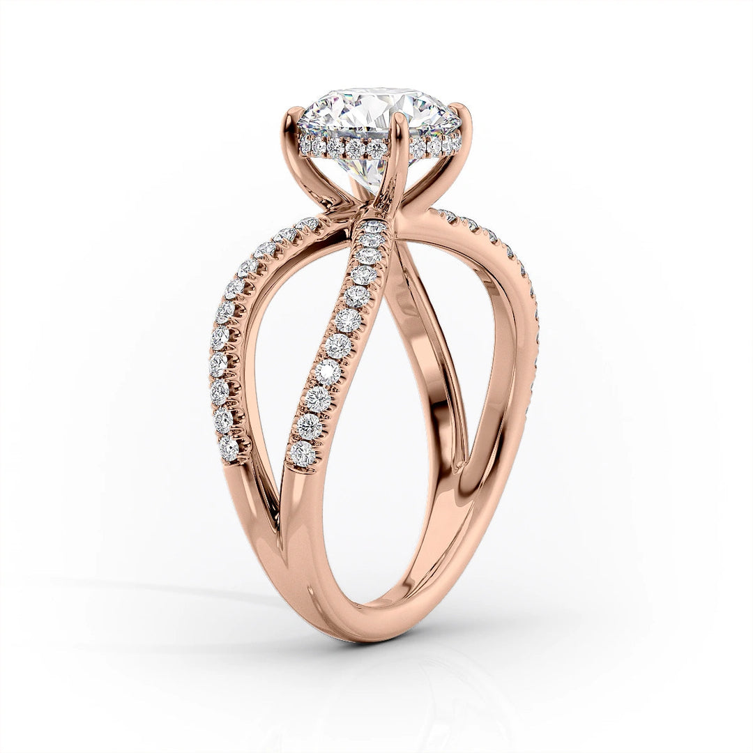 The Zara Set With Oval Pave Moissanite#material_14k-rose