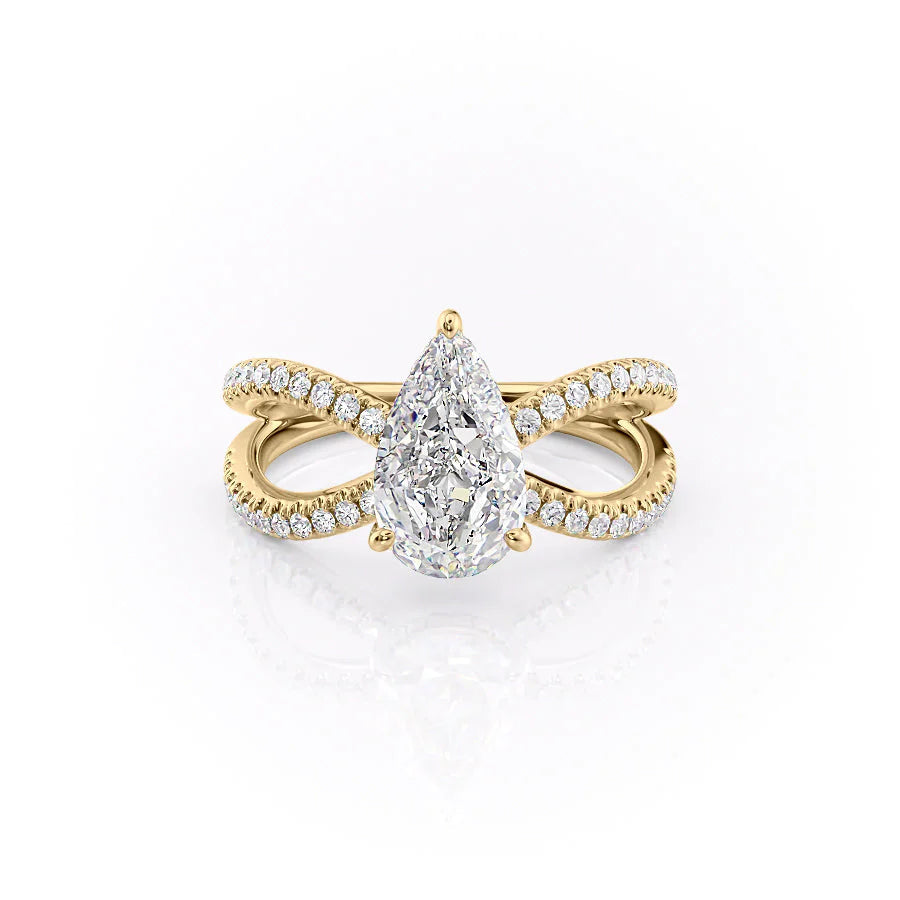 The Zara Set With Pear Pave Moissanite#material_14k-gold