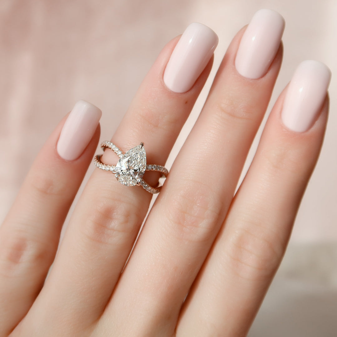 The Zara Set With Pear Pave Moissanite#material_14k-rose