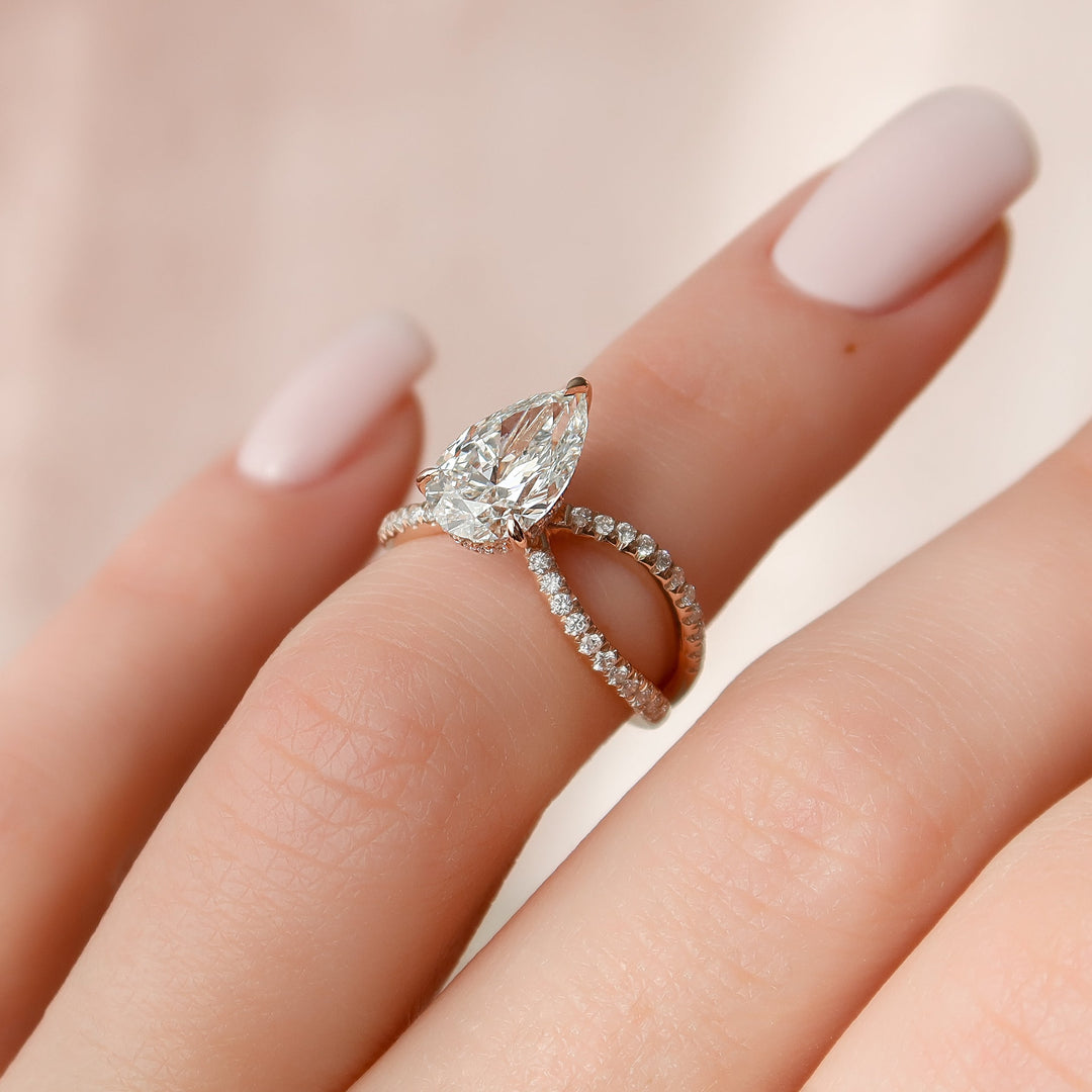 The Zara Set With Pear Pave Moissanite#material_14k-rose