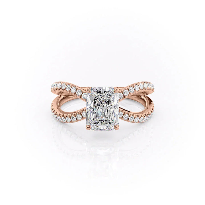 The Zara Set With Radiant Pave Lab Diamond 1 Carat 14K Rose#material_14k-rose