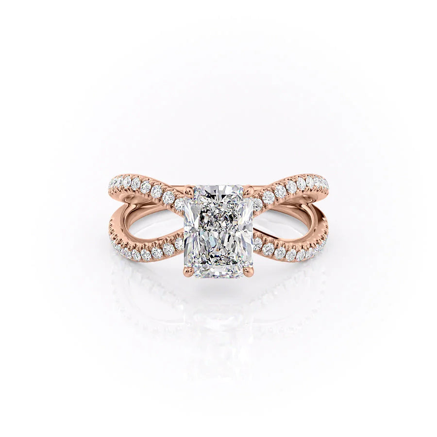 The Zara Set With Radiant Pave Lab Diamond 1 Carat 18K Rose#material_18k-rose