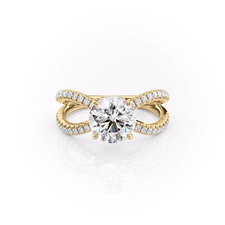 The Zara Set With Round Pave Lab Diamond 1 Carat 14K Gold#material_14k-gold