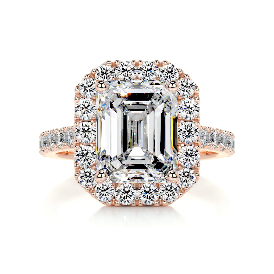 The Zion Moissanite & Diamonds Ring Moissanite 14K Rose 1 Carat Round#material_14k-rose