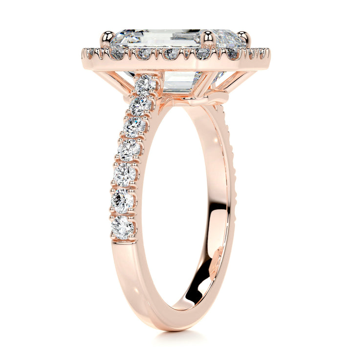 The Zion Moissanite & Diamonds Ring Moissanite 14K Rose 2.5 Carat Round#material_14k-rose