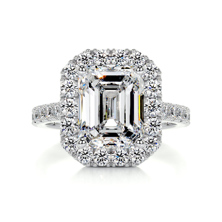 The Zion Moissanite & Diamonds Ring Moissanite 14K White 1 Carat Round#material_14k-white