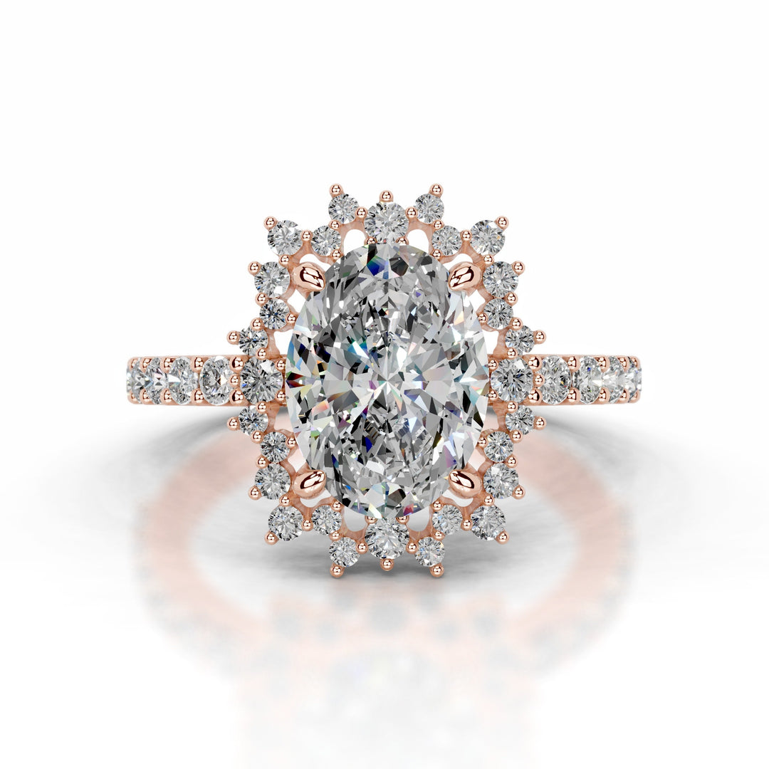 Trudy Moissanite & Diamond Ring 1 Carat 14K Rose#material_14k-rose