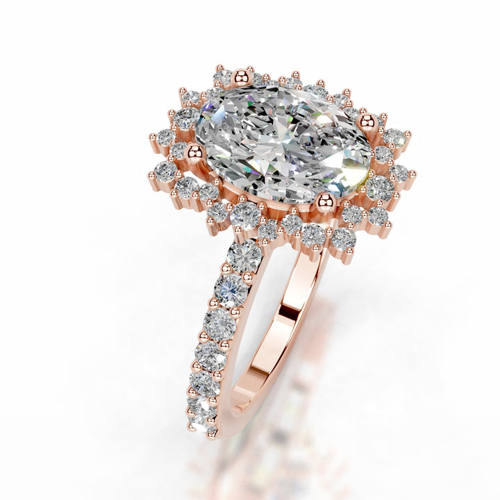Trudy Moissanite & Diamond Ring 3 Carat 14K Rose#material_14k-rose