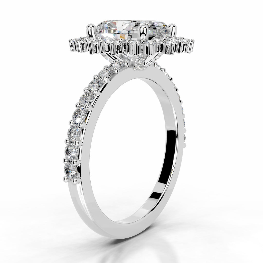 Trudy Moissanite & Diamond Ring 1.5 Carat 14K White#material_14k-white
