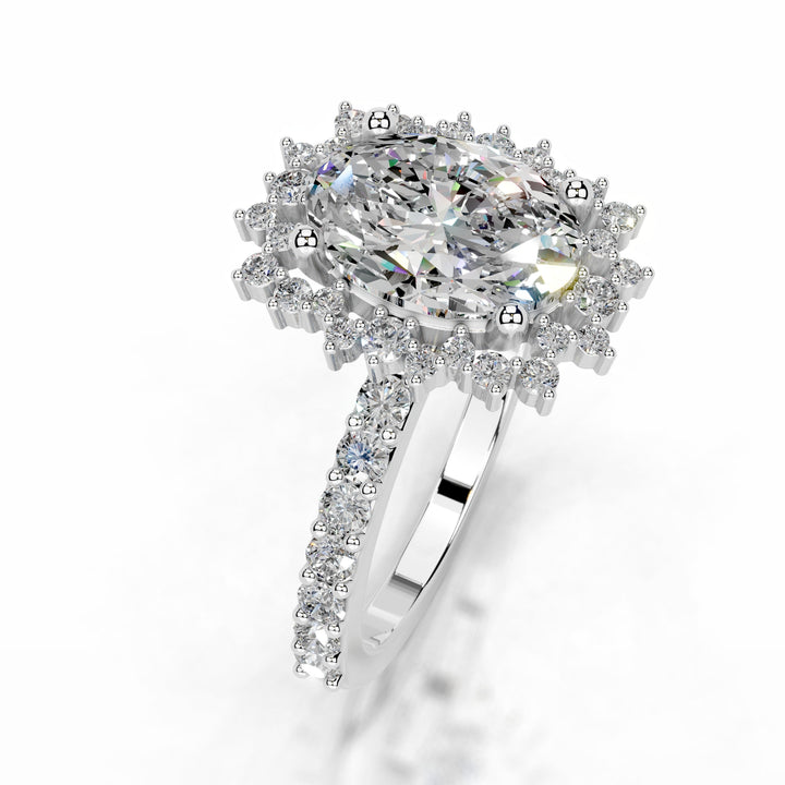 Trudy Moissanite & Diamond Ring 3 Carat 14K White#material_14k-white