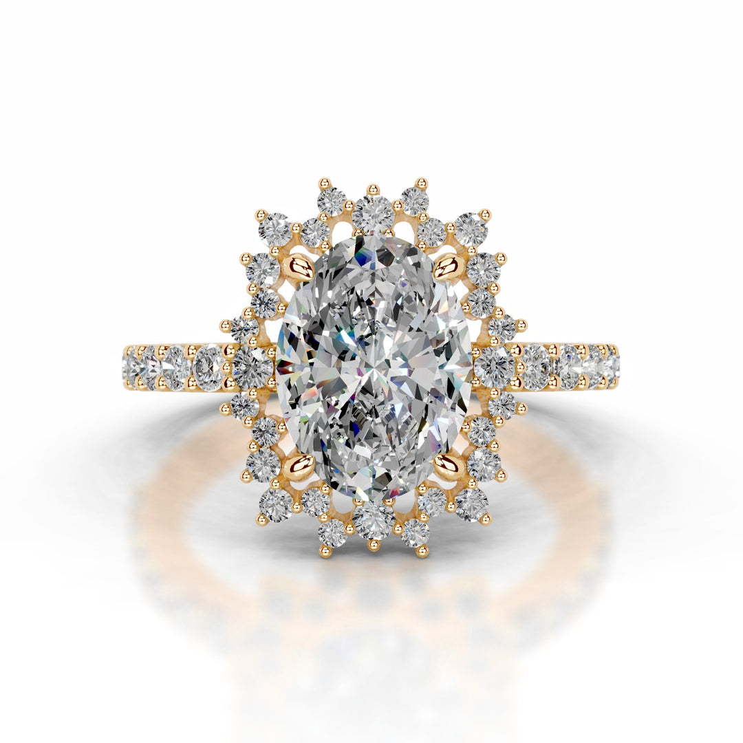 Trudy Moissanite & Diamond Ring 1 Carat 18K Gold#material_18k-gold