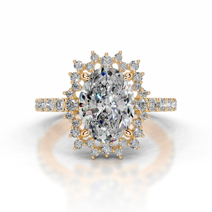 Trudy Moissanite & Diamond Ring 1 Carat 18K Gold#material_18k-gold