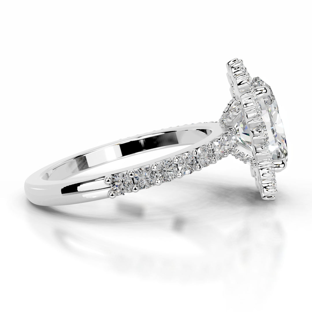 Trudy Moissanite & Diamond Ring 2 Carat 18K White#material_18k-white