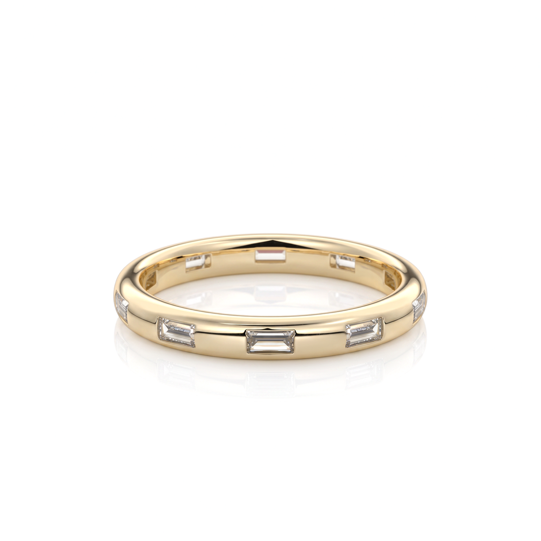 The Soleil Baguette Band #material_gold